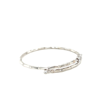Hexagram Flower Glossy Flexi Bangle 0.3ct - JMW Jewelry Wholesale