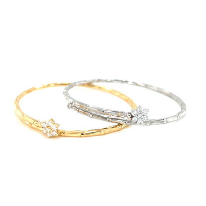 Hexagram Flower Glossy Flexi Bangle 0.3ct - JMW Jewelry Wholesale