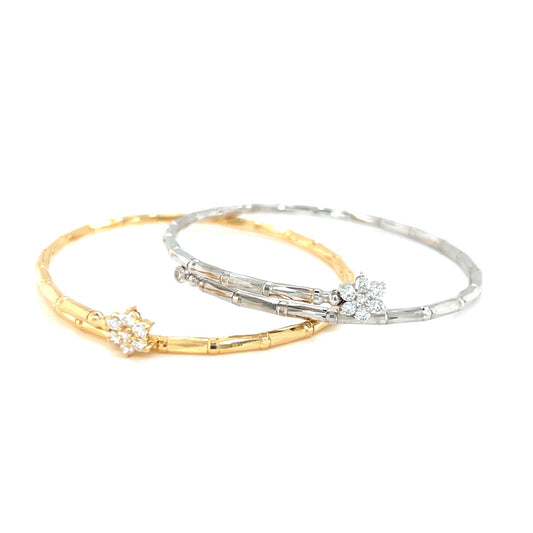 Hexagram Flower Glossy Flexi Bangle 0.3ct - JMW Jewelry Wholesale