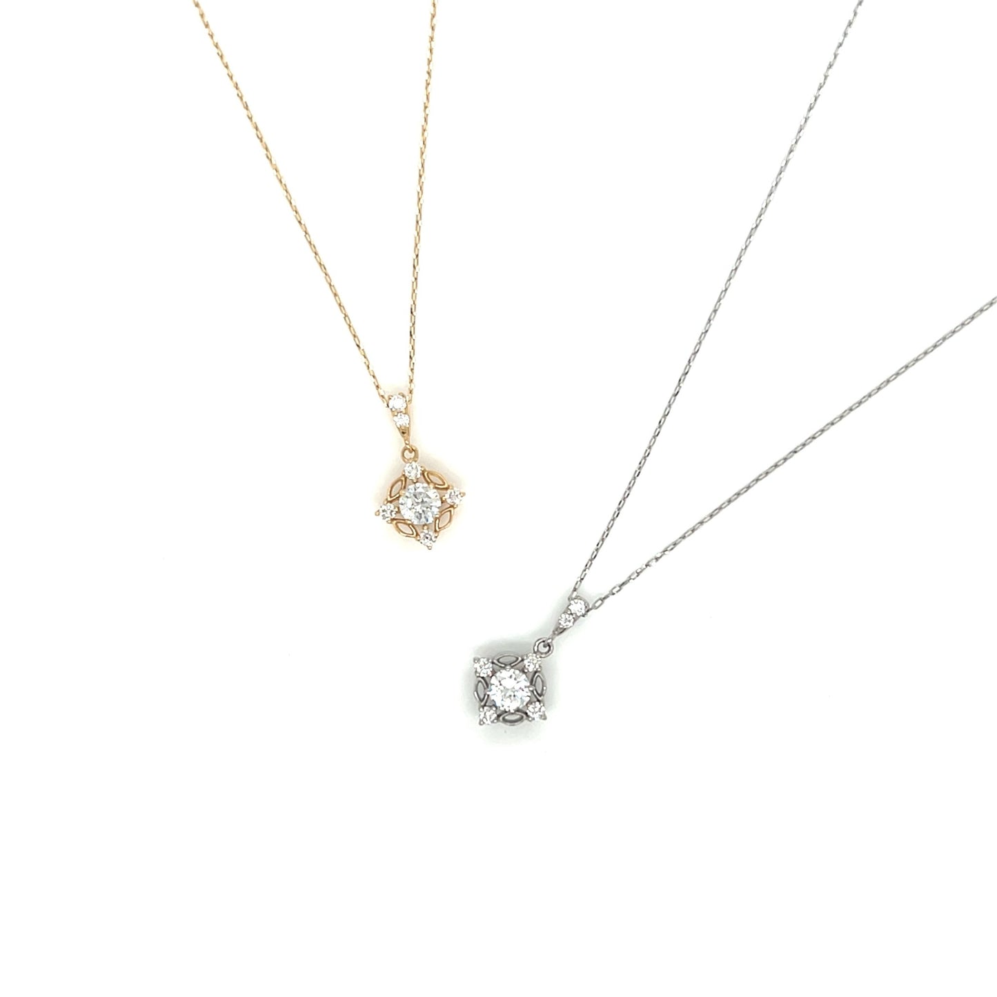 Hollow Four Pointed Star Necklace 0.15/0.07ct - JMW Jewelry Wholesale