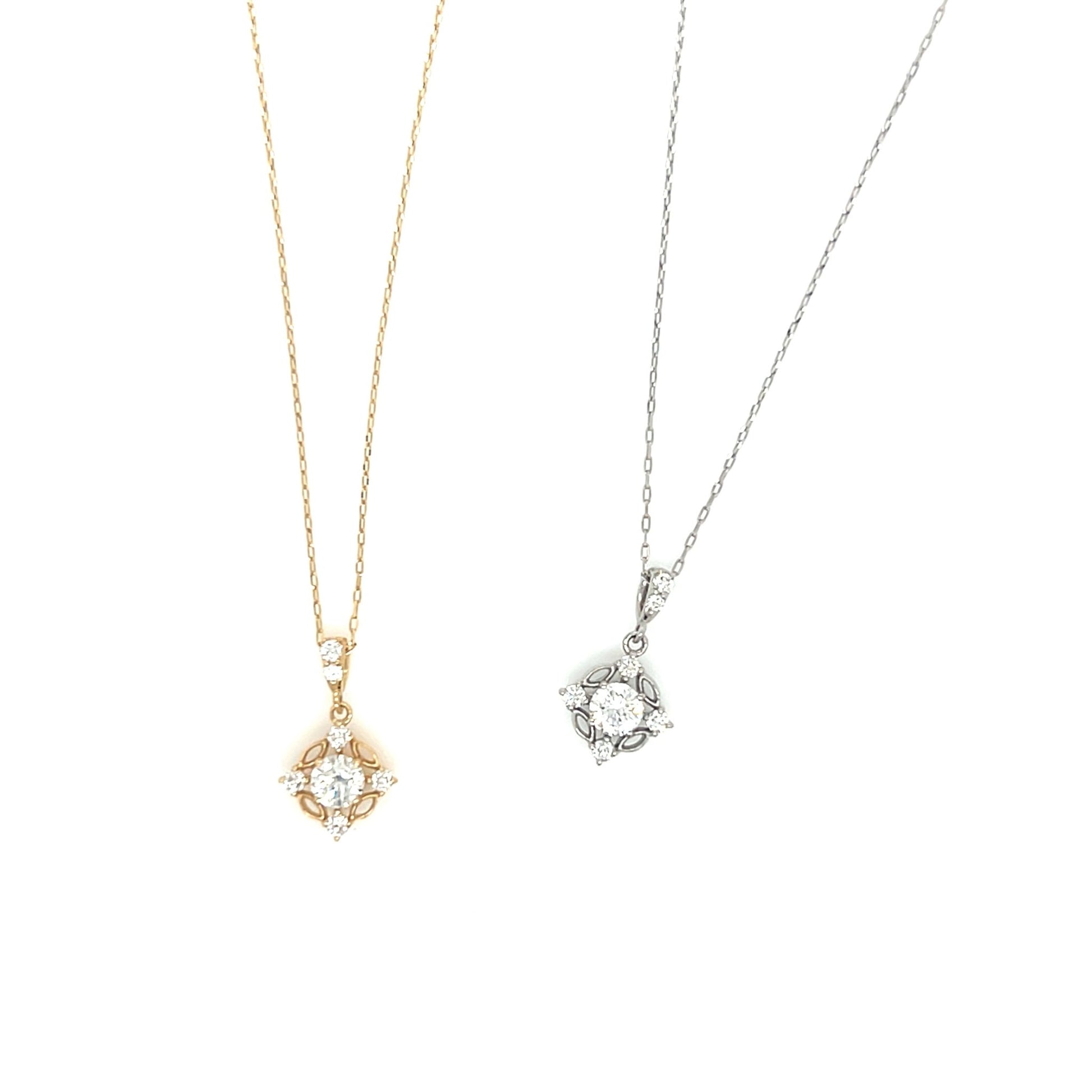 Hollow Four Pointed Star Necklace 0.15/0.07ct - JMW Jewelry Wholesale