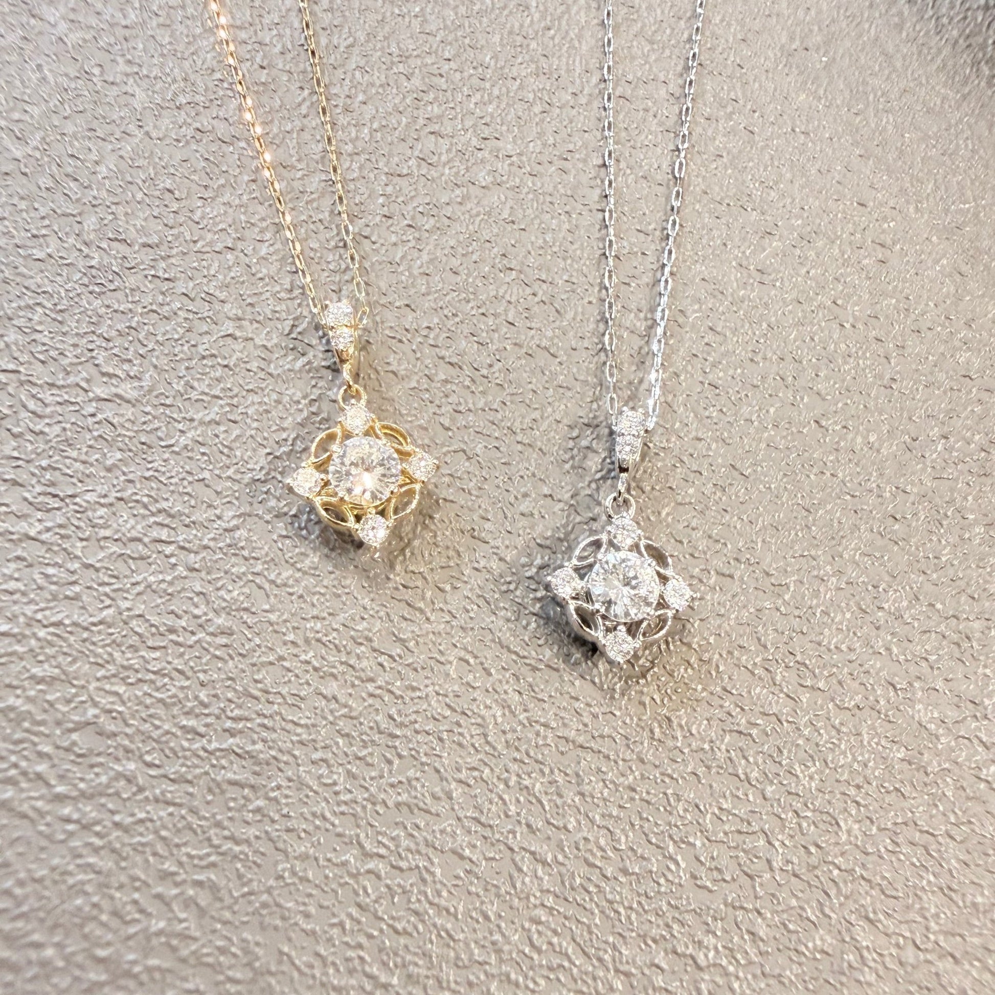 Hollow Four Pointed Star Necklace 0.15/0.07ct - JMW Jewelry Wholesale