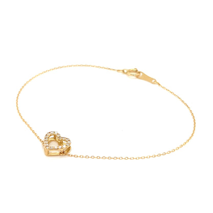 Hollow Heart Bracelet 0.08ct - JMW Jewelry Wholesale