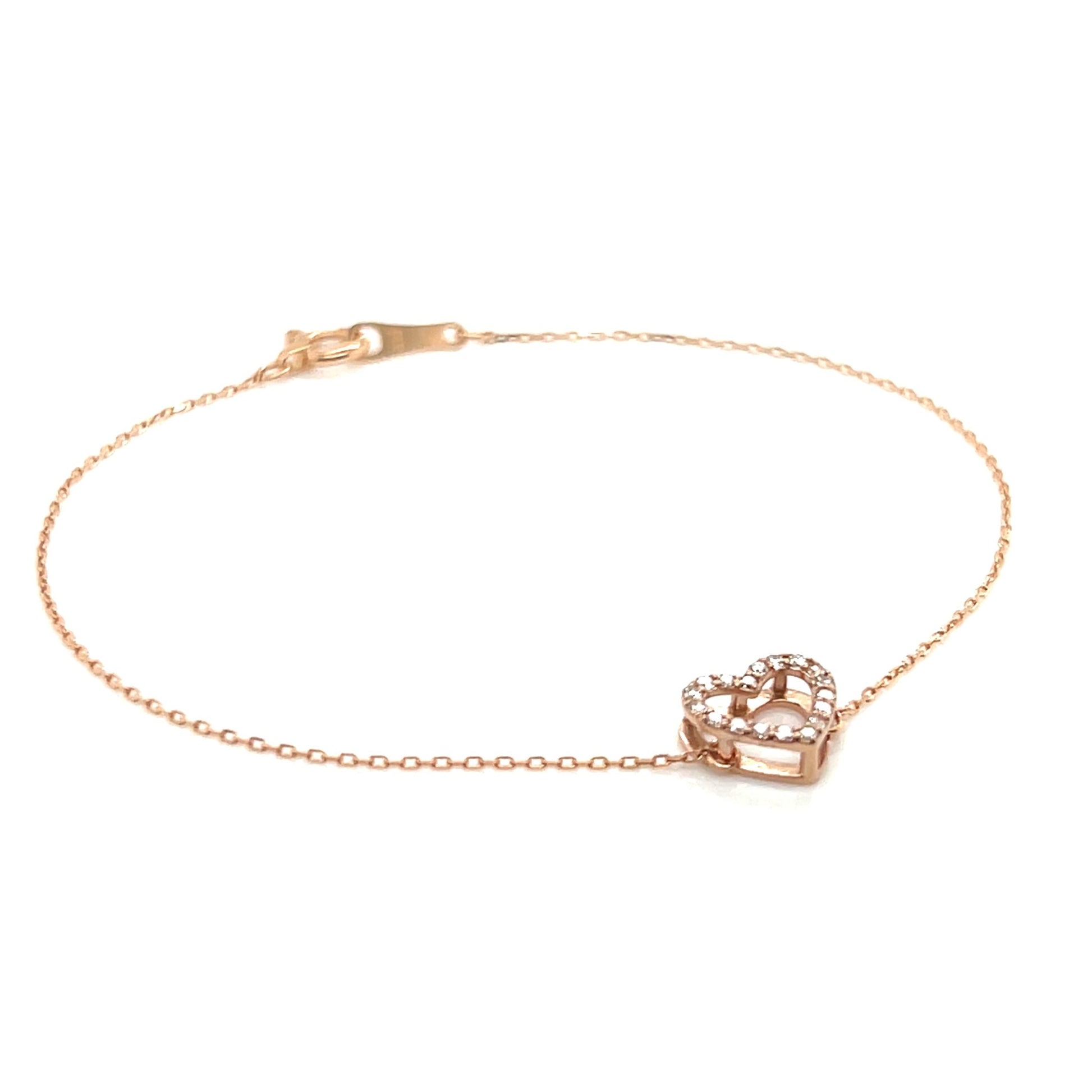 Hollow Heart Bracelet 0.08ct - JMW Jewelry Wholesale