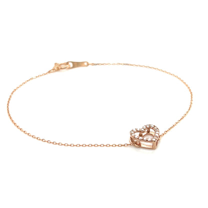 Hollow Heart Bracelet 0.08ct - JMW Jewelry Wholesale