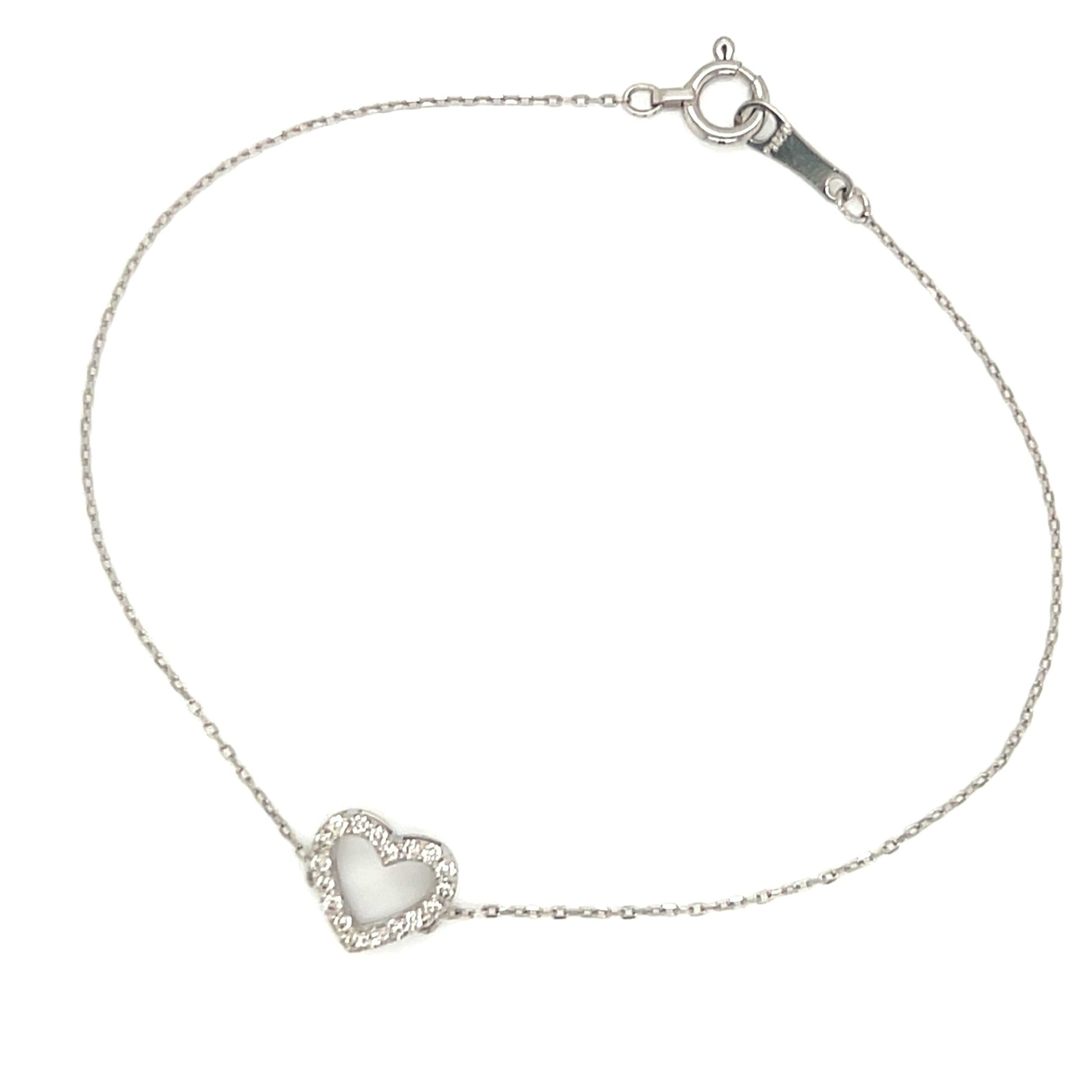 Hollow Heart Bracelet 0.08ct - JMW Jewelry Wholesale