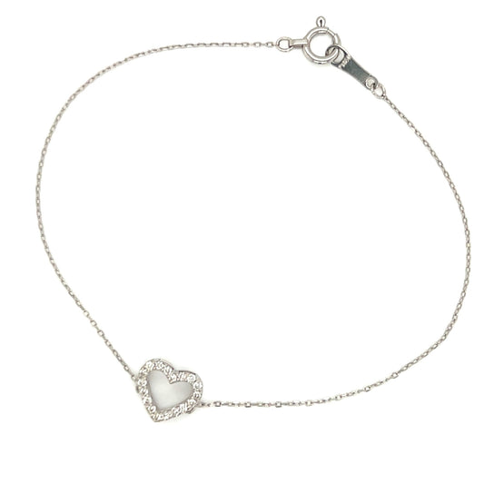 Hollow Heart Bracelet 0.08ct - JMW Jewelry Wholesale
