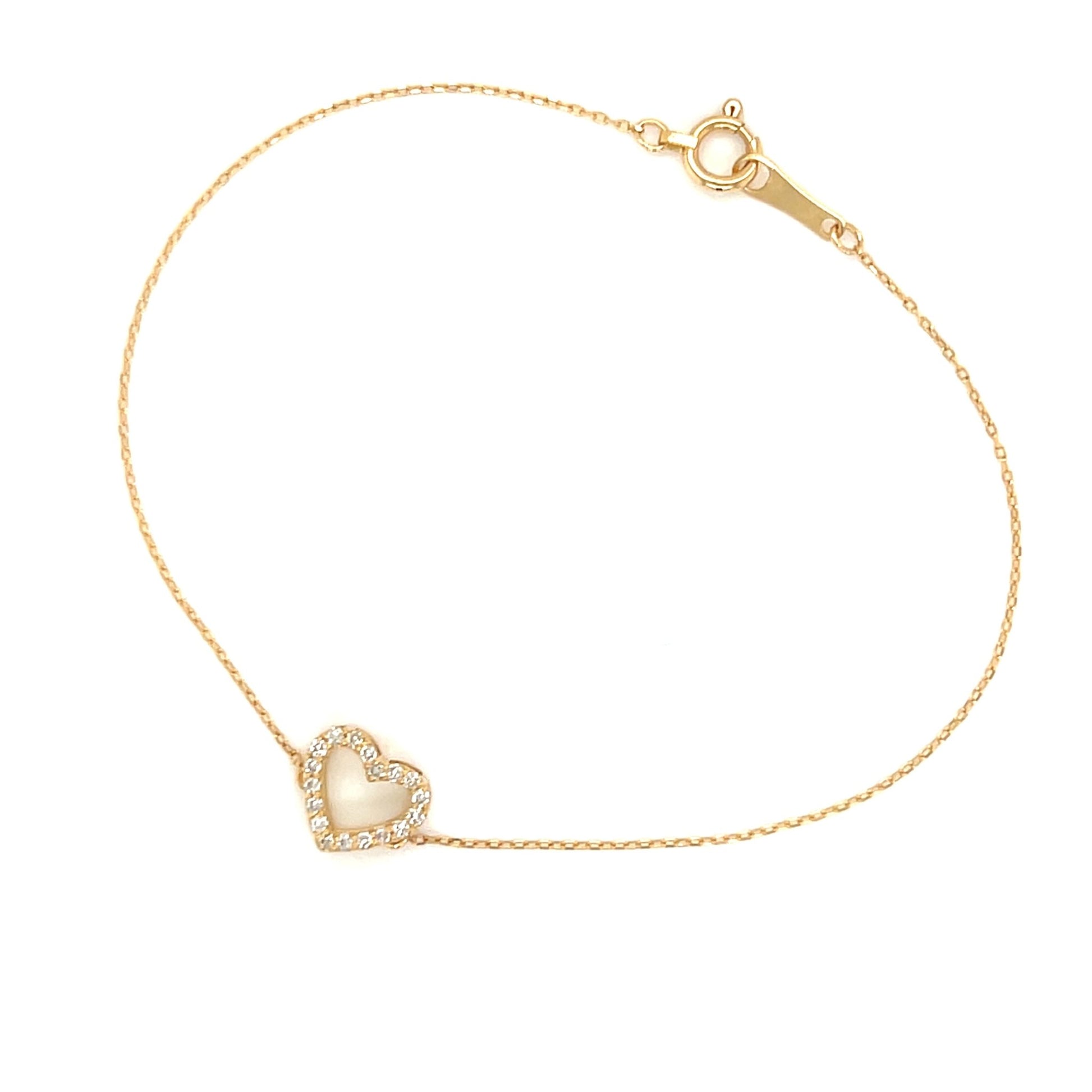 Hollow Heart Bracelet 0.08ct - JMW Jewelry Wholesale