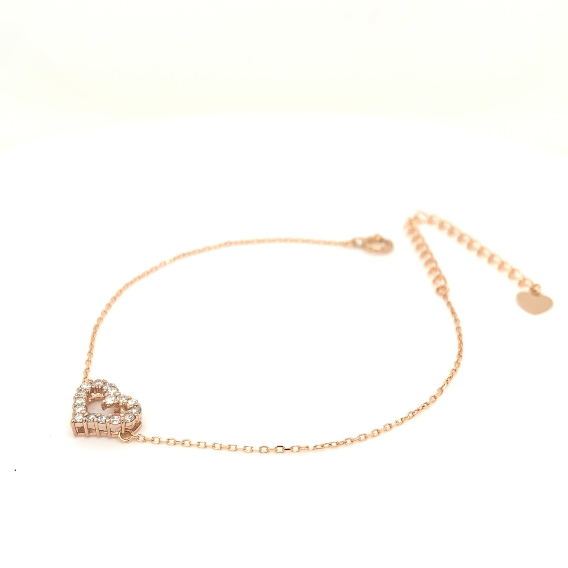 Hollow Heart Bracelet 0.2ct - JMW Jewelry Wholesale