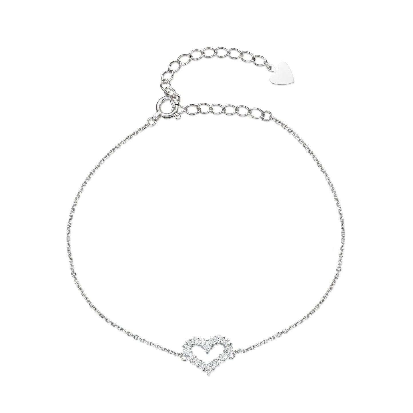 Hollow Heart Bracelet 0.2ct - JMW Jewelry Wholesale