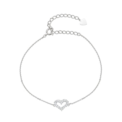 Hollow Heart Bracelet 0.2ct - JMW Jewelry Wholesale