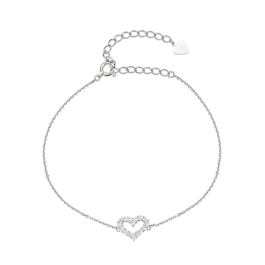 Hollow Heart Bracelet 0.2ct - JMW Jewelry Wholesale