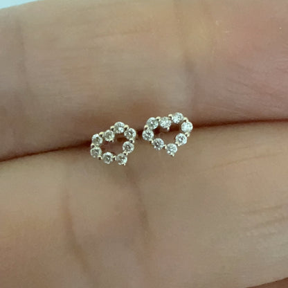 Hollow Heart Earrings 0.06ct - JMW Jewelry Wholesale