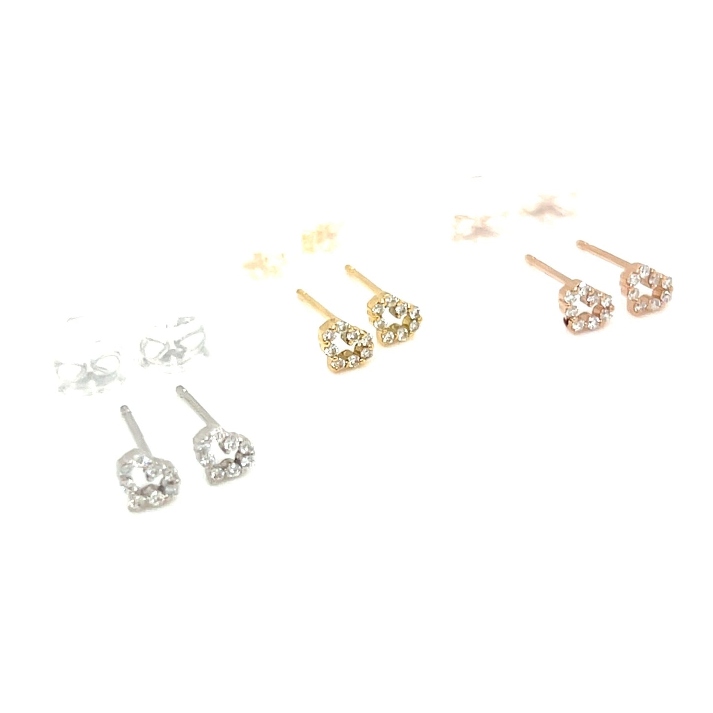 Hollow Heart Earrings 0.06ct - JMW Jewelry Wholesale