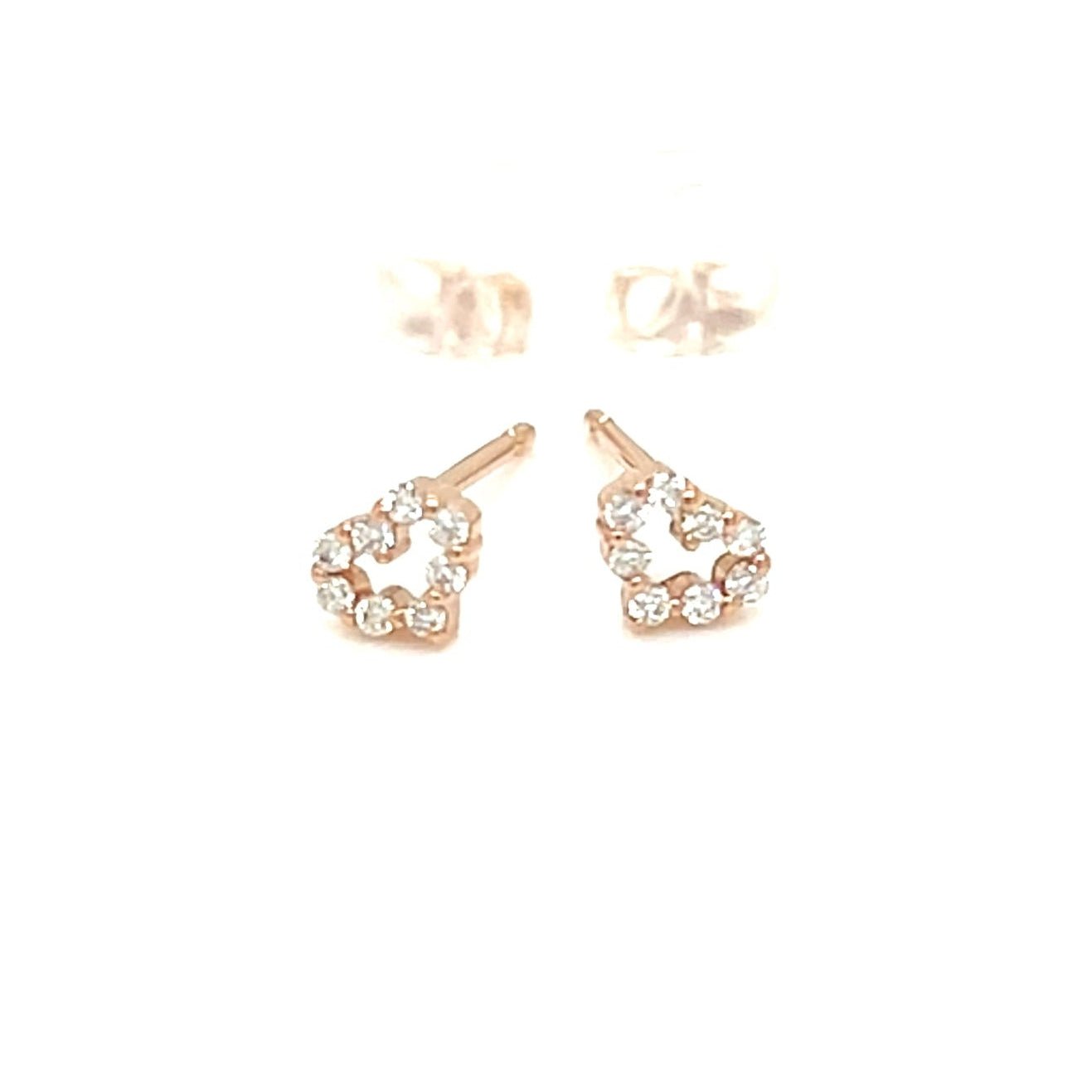 Hollow Heart Earrings 0.06ct - JMW Jewelry Wholesale