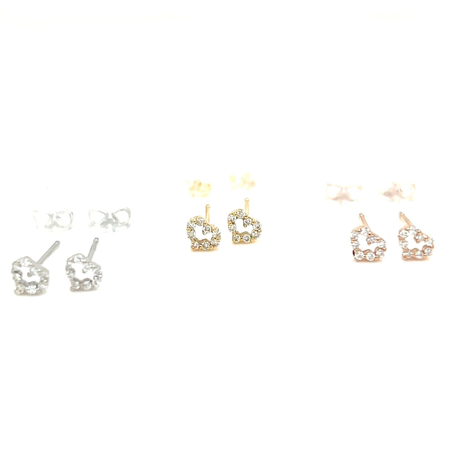 Hollow Heart Earrings 0.06ct - JMW Jewelry Wholesale