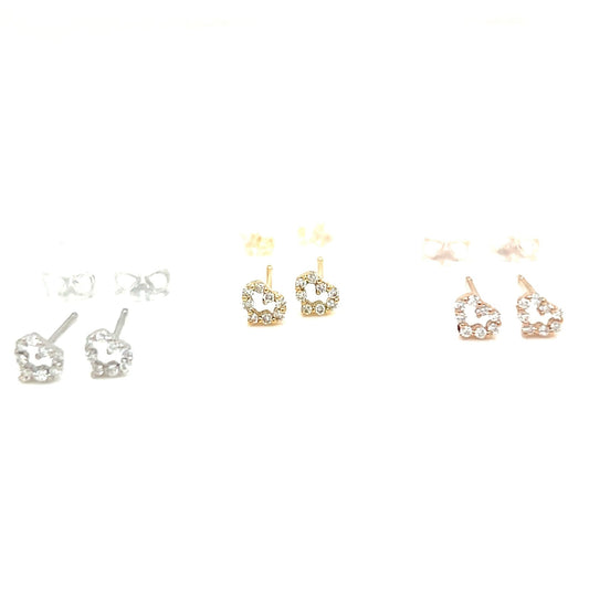 Hollow Heart Earrings 0.06ct - JMW Jewelry Wholesale