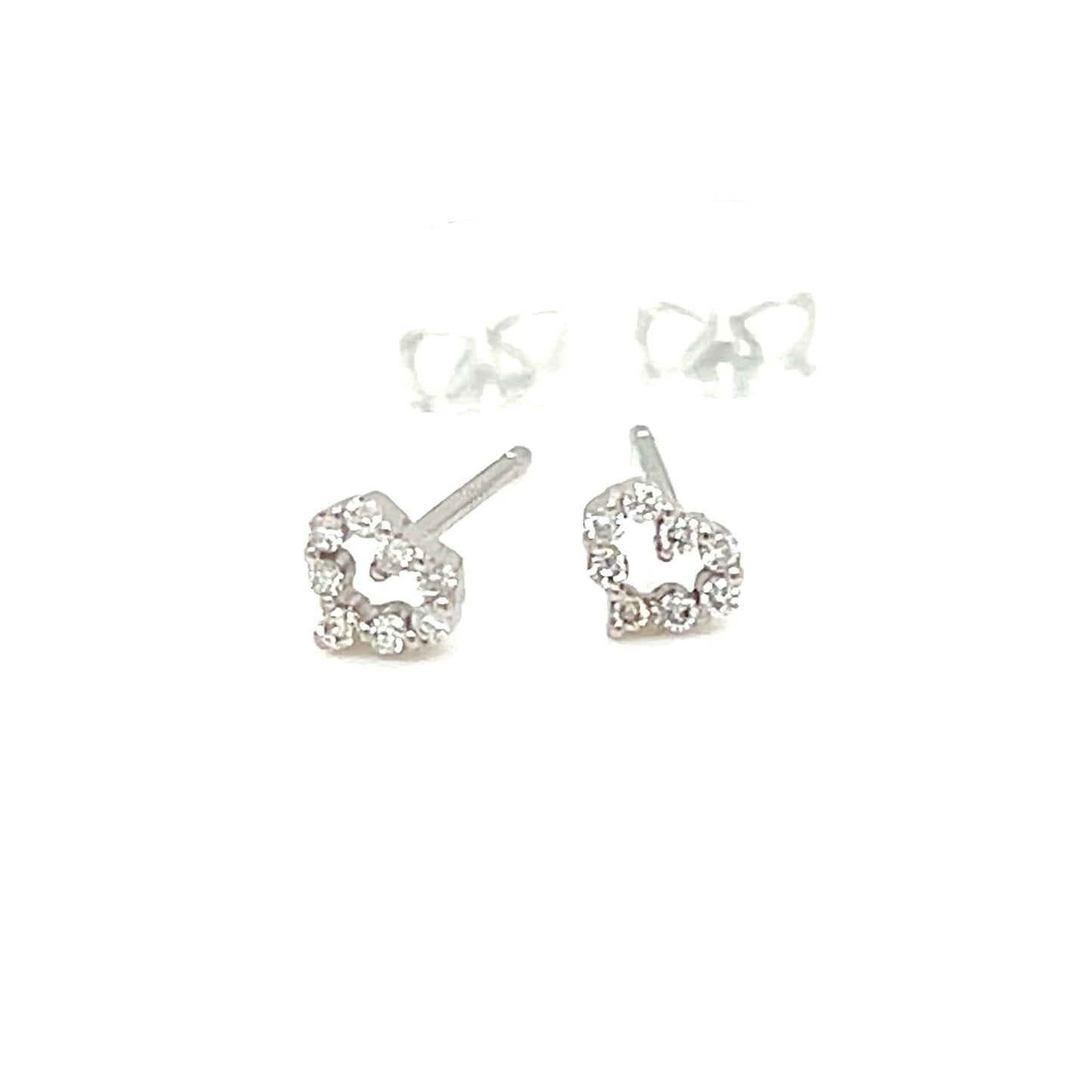 Hollow Heart Earrings 0.06ct - JMW Jewelry Wholesale
