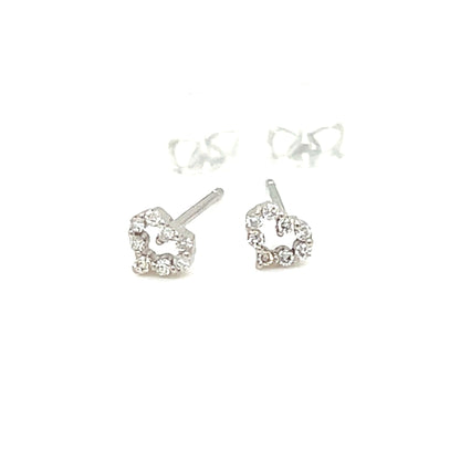 Hollow Heart Earrings 0.06ct - JMW Jewelry Wholesale
