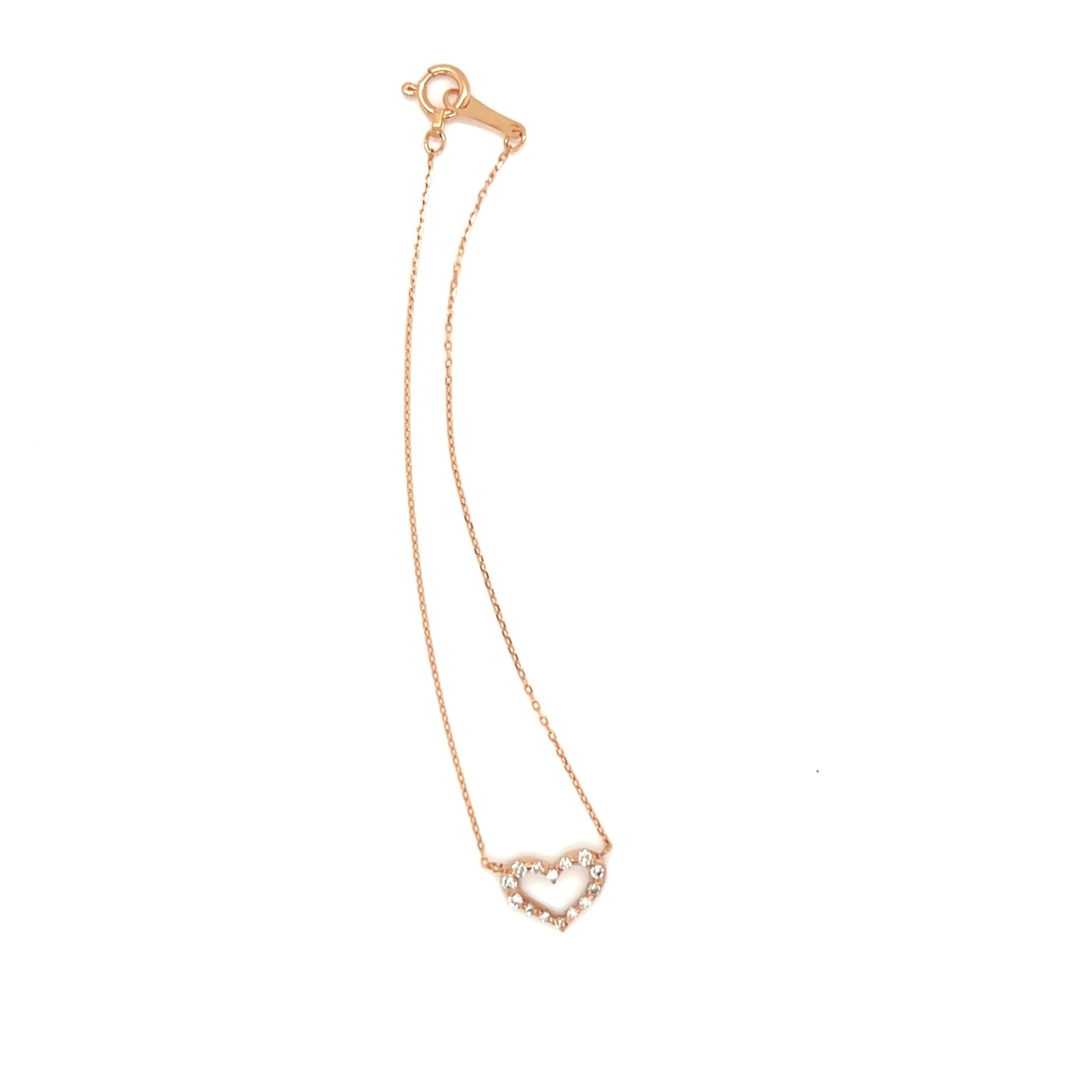 Hollow Heart N Bracelet 0.1ct - JMW Jewelry Wholesale