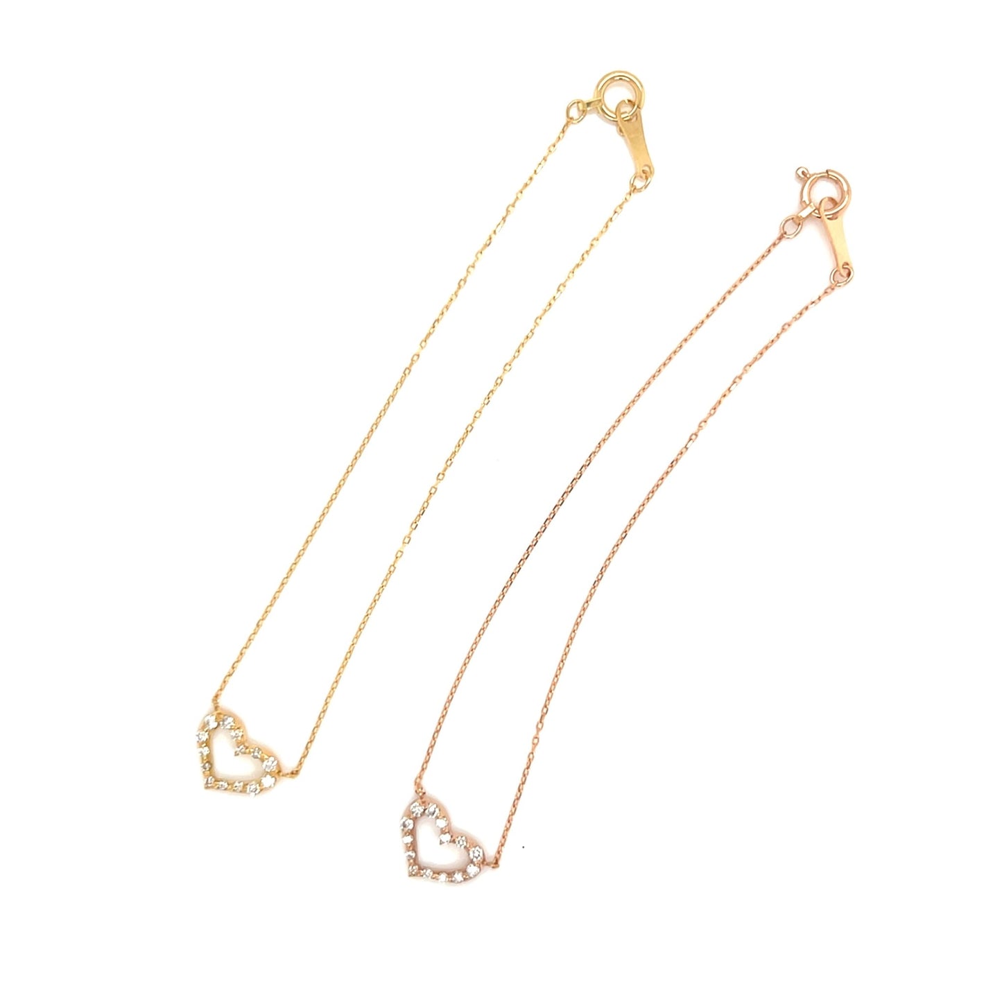 Hollow Heart N Bracelet 0.1ct - JMW Jewelry Wholesale