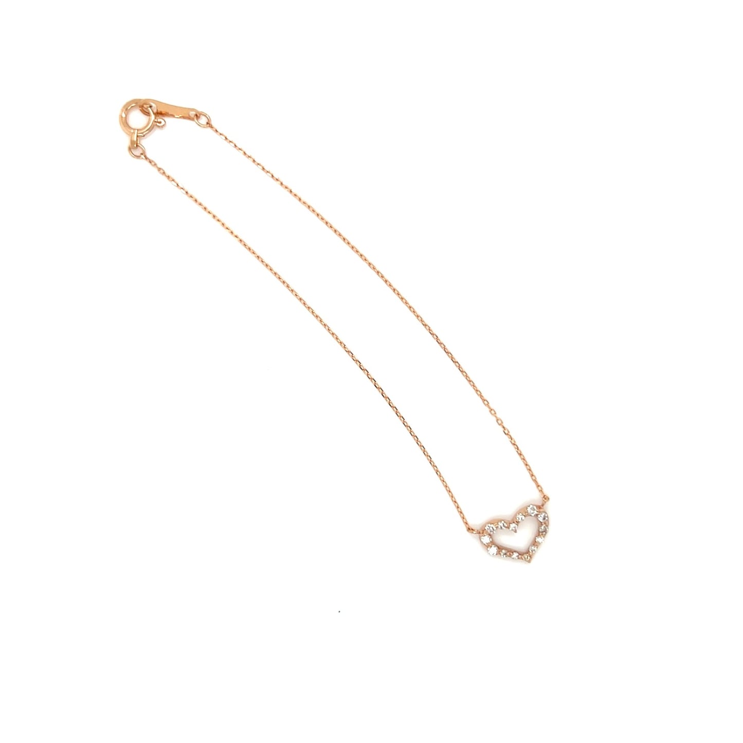 Hollow Heart N Bracelet 0.1ct - JMW Jewelry Wholesale