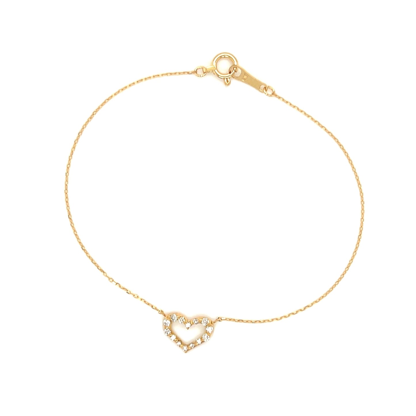 Hollow Heart N Bracelet 0.1ct - JMW Jewelry Wholesale