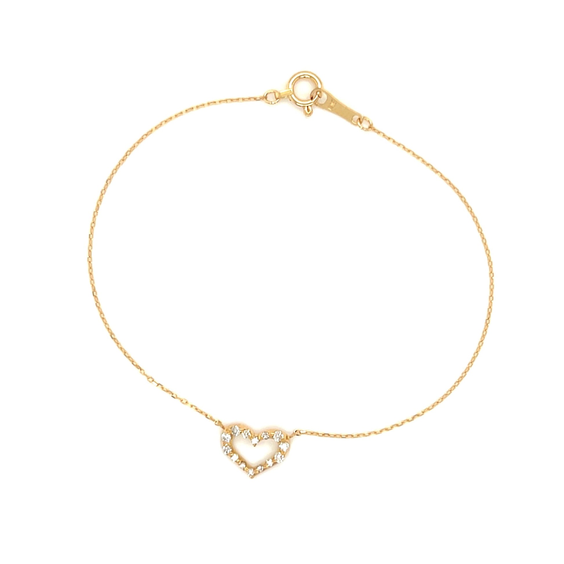 Hollow Heart N Bracelet 0.1ct - JMW Jewelry Wholesale