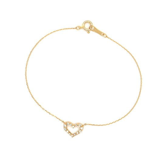 Hollow Heart N Bracelet 0.1ct - JMW Jewelry Wholesale