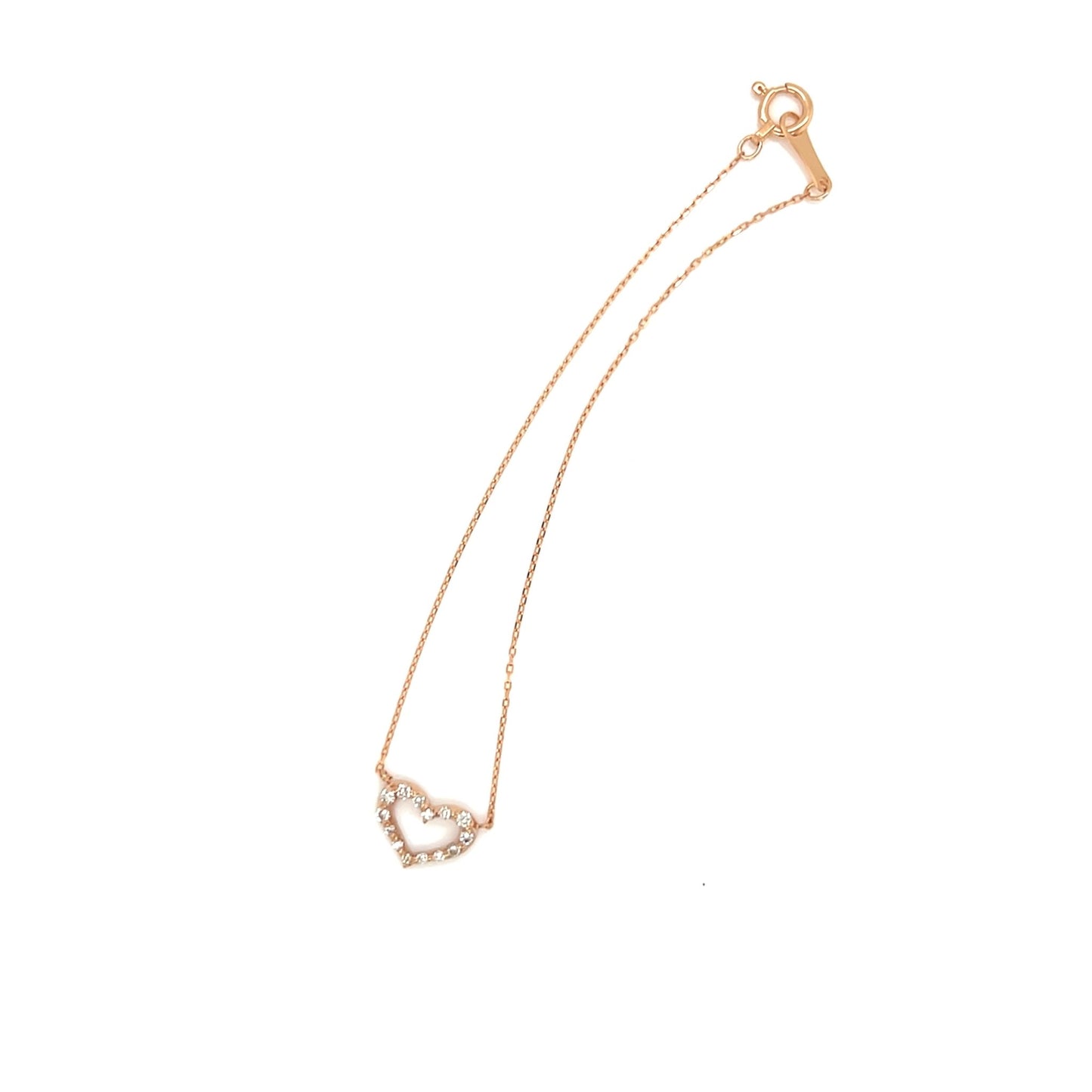 Hollow Heart N Bracelet 0.1ct - JMW Jewelry Wholesale