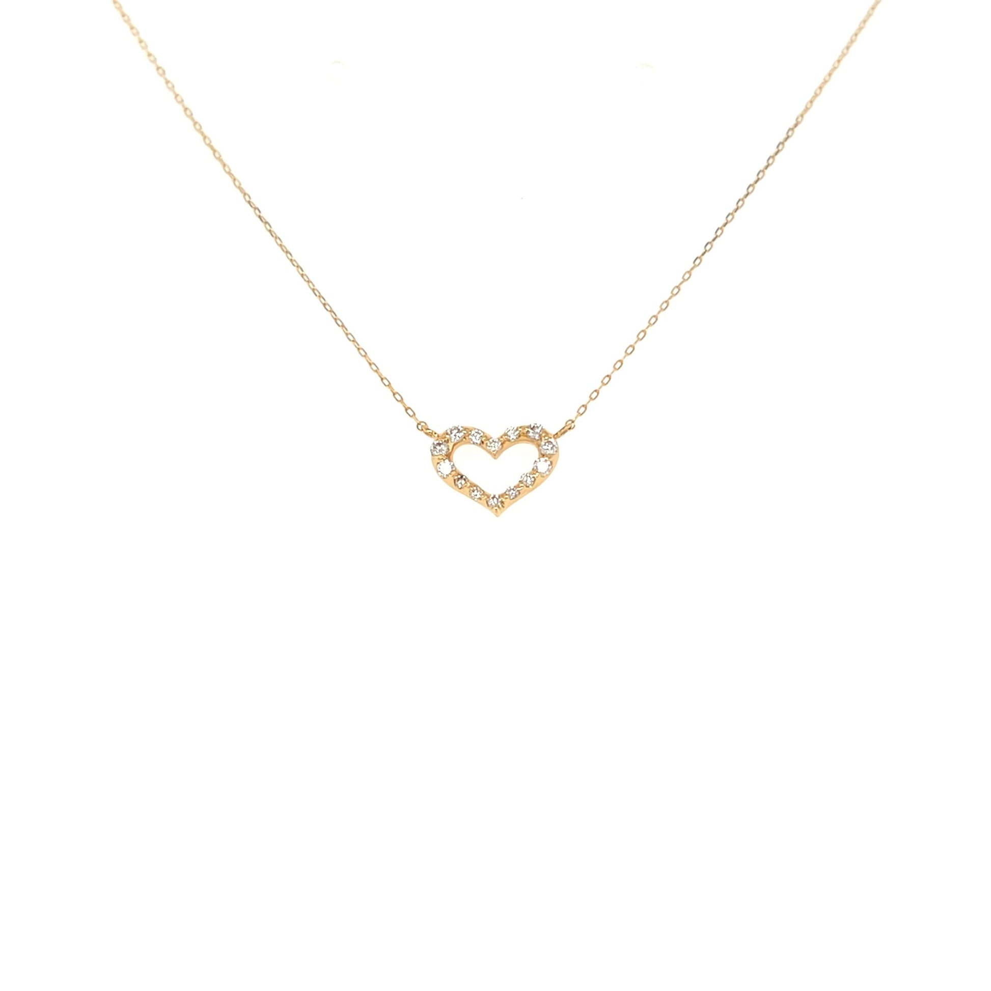 Hollow Heart N Necklace 0.1ct - JMW Jewelry Wholesale