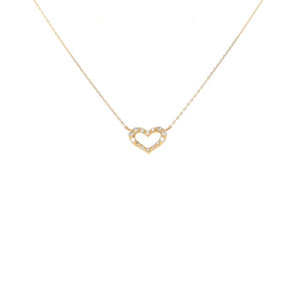 Hollow Heart N Necklace 0.1ct - JMW Jewelry Wholesale