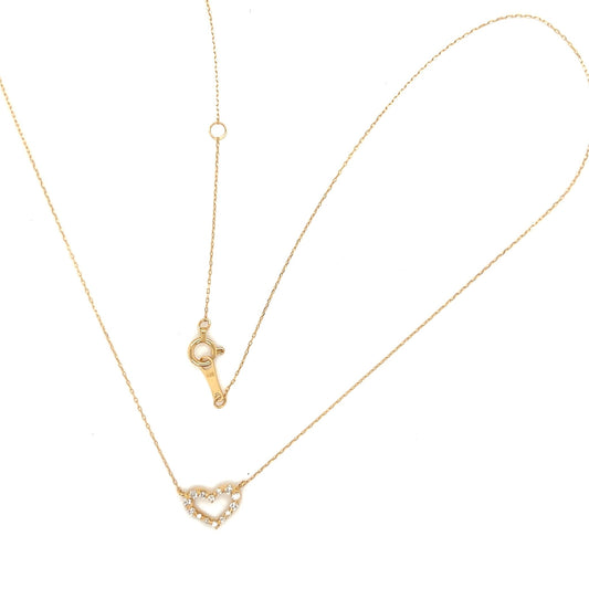 Hollow Heart N Necklace 0.1ct - JMW Jewelry Wholesale