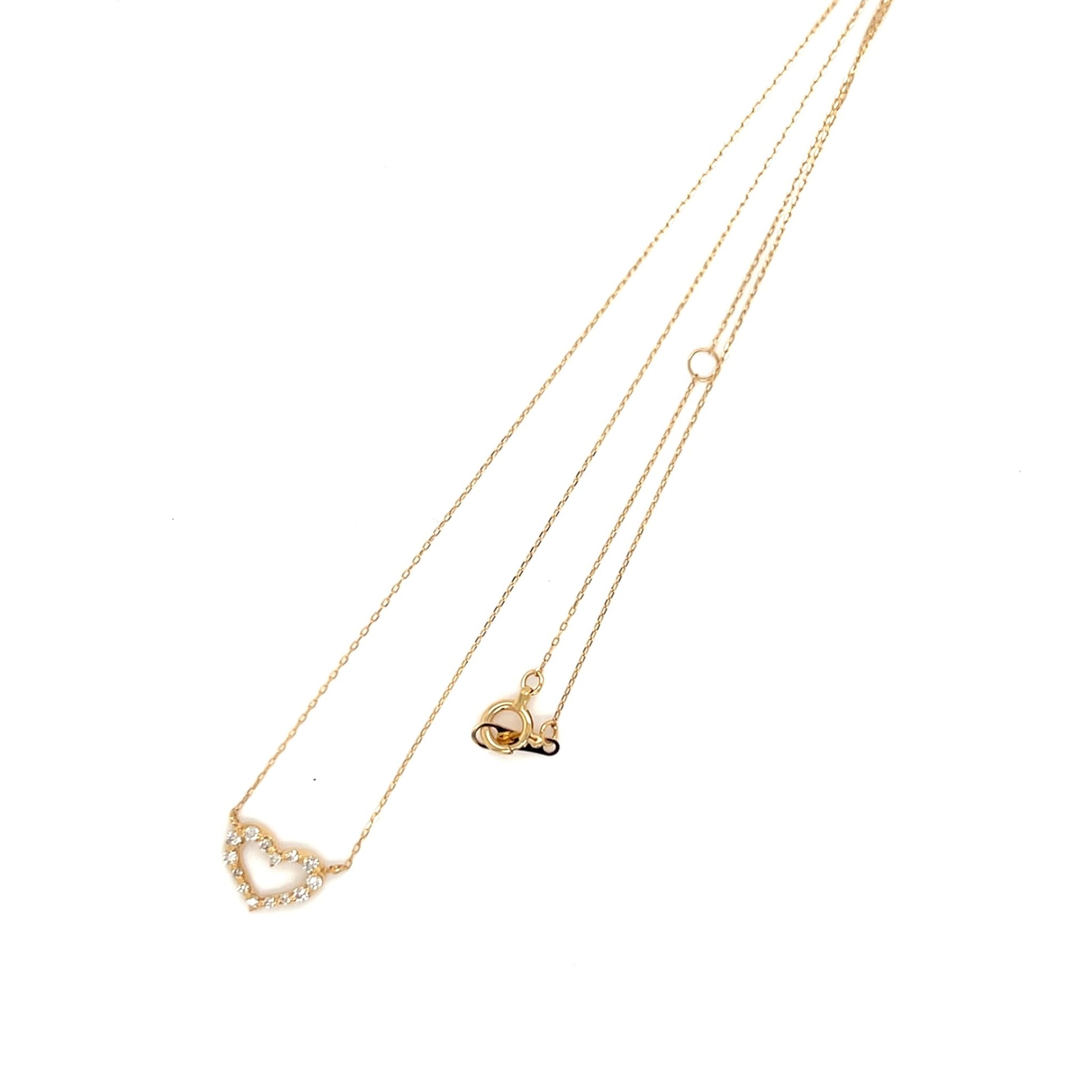 Hollow Heart N Necklace 0.1ct - JMW Jewelry Wholesale