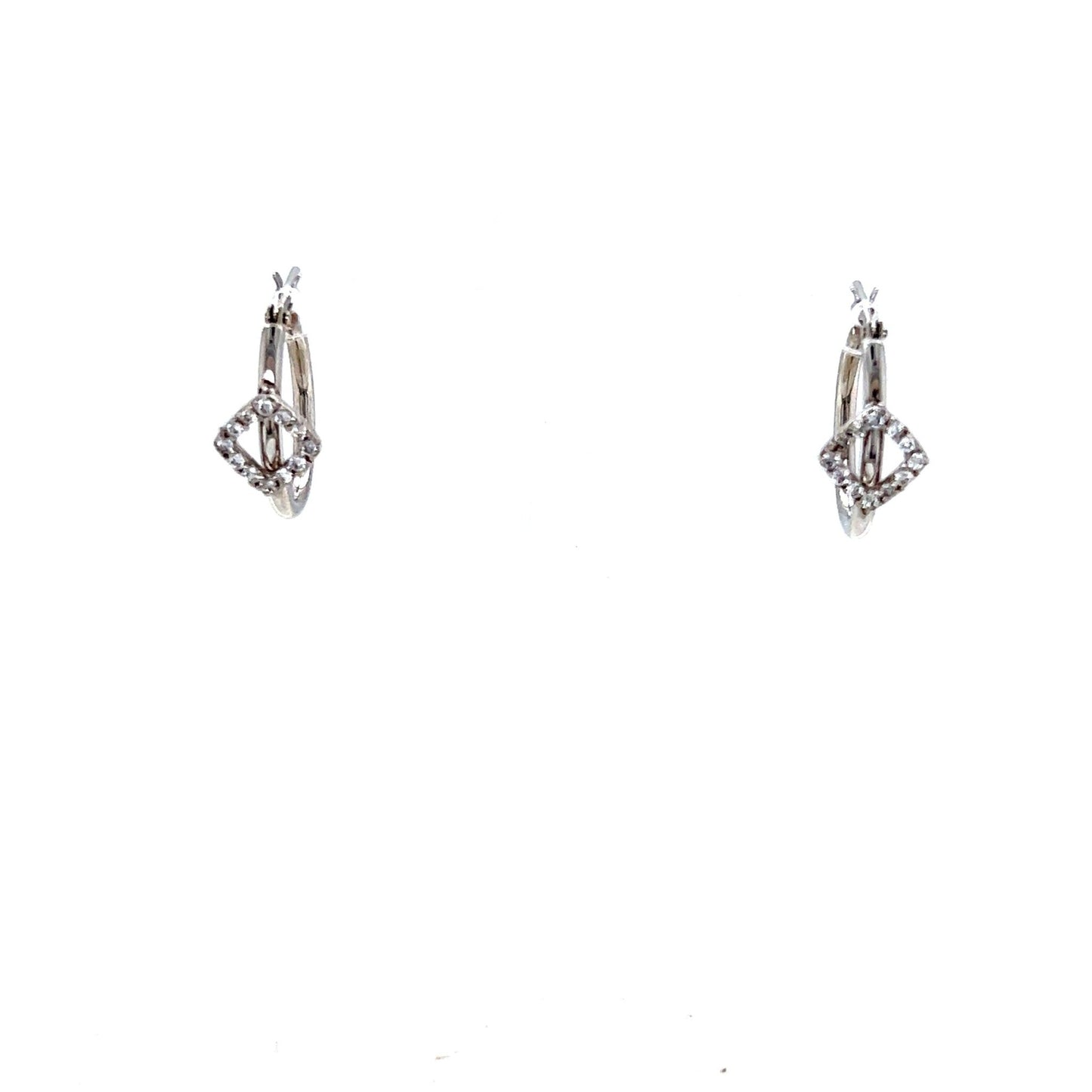 Hollow Rhombus Hoop Earrings 0.12ct - JMW Jewelry Wholesale