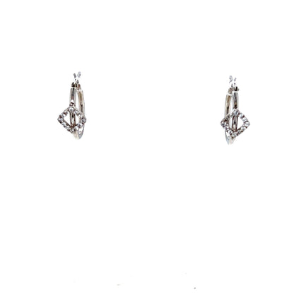 Hollow Rhombus Hoop Earrings 0.12ct - JMW Jewelry Wholesale