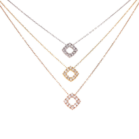 Hollow Rhombus Necklace 0.1ct - JMW Jewelry Wholesale
