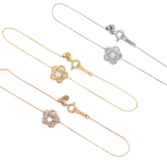 Hollow Rose Bracelet 0.08ct - JMW Jewelry Wholesale