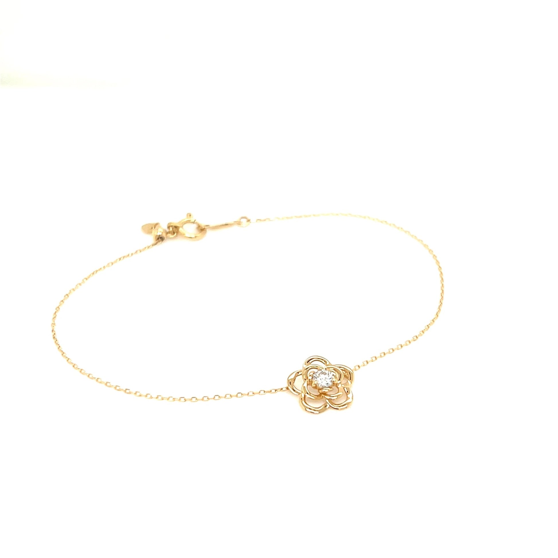 Hollow Rose Bracelet 0.08ct - JMW Jewelry Wholesale