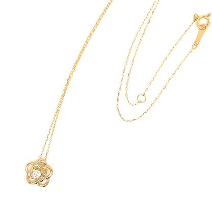 Hollow Rose Necklace 0.08ct - JMW Jewelry Wholesale