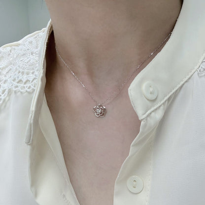 Hollow Rose Necklace 0.08ct - JMW Jewelry Wholesale