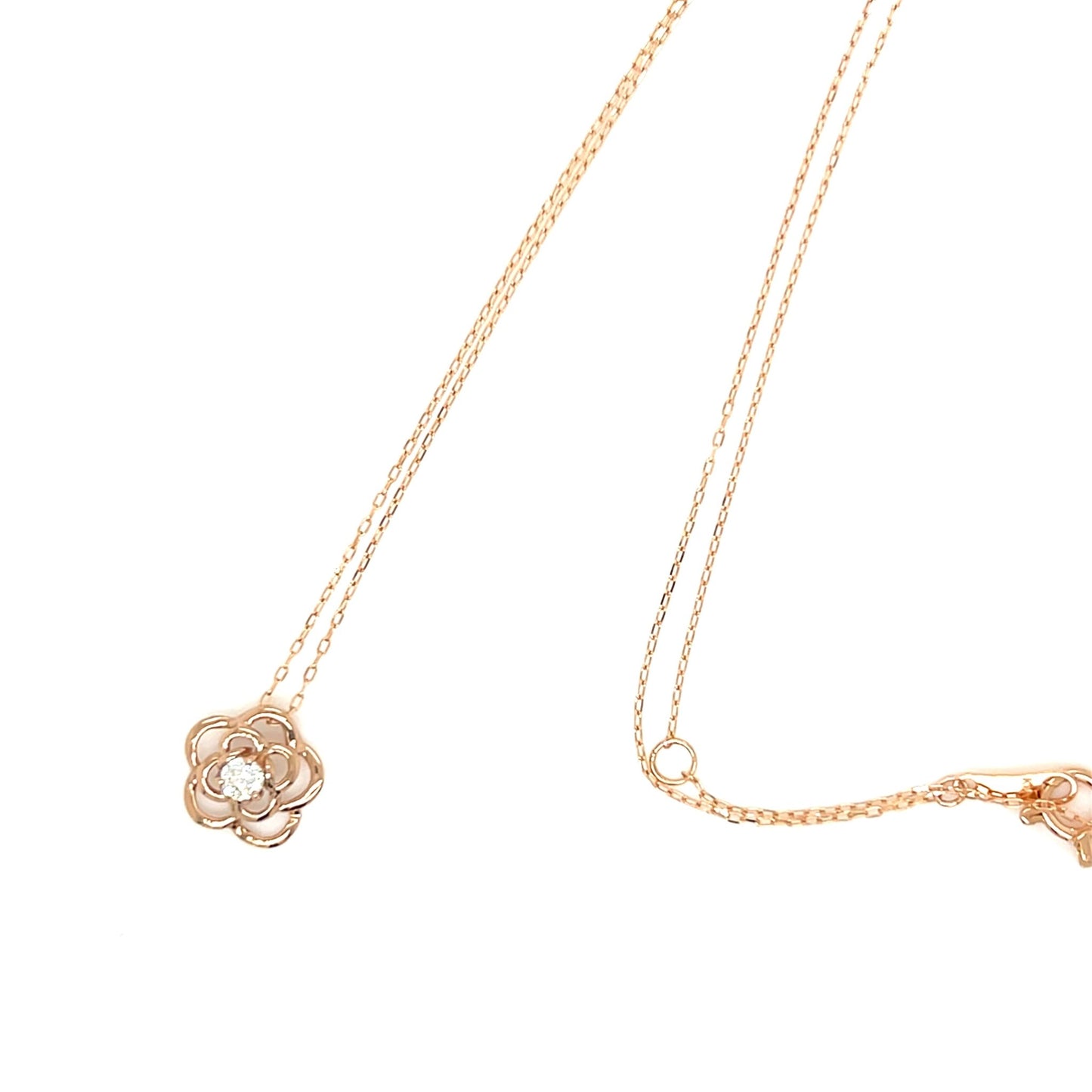 Hollow Rose Necklace 0.08ct - JMW Jewelry Wholesale