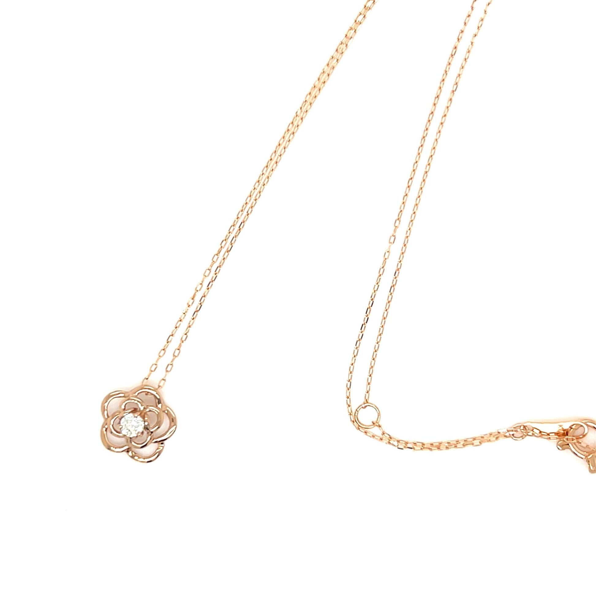 Hollow Rose Necklace 0.08ct - JMW Jewelry Wholesale