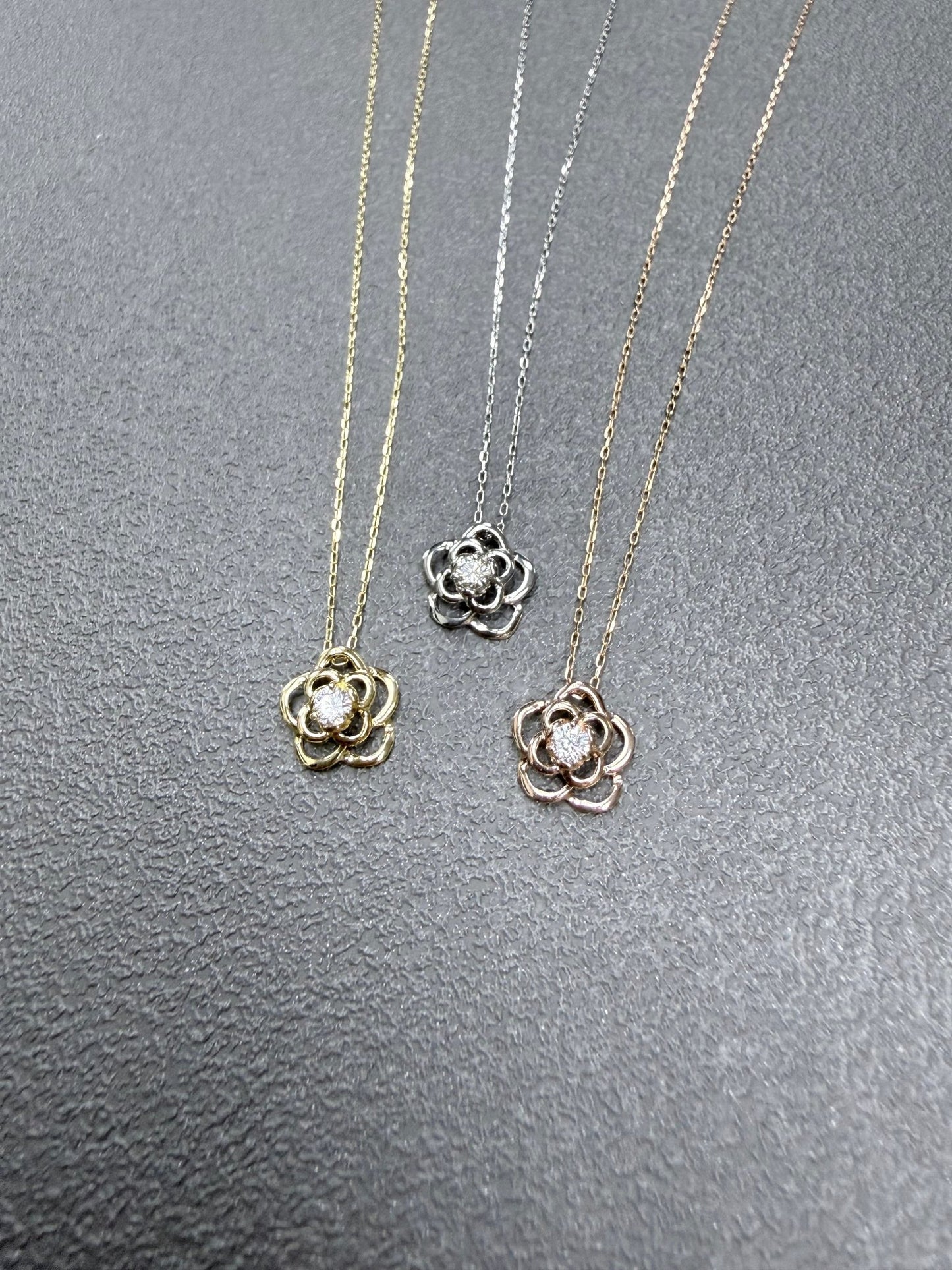 Hollow Rose Necklace 0.08ct - JMW Jewelry Wholesale