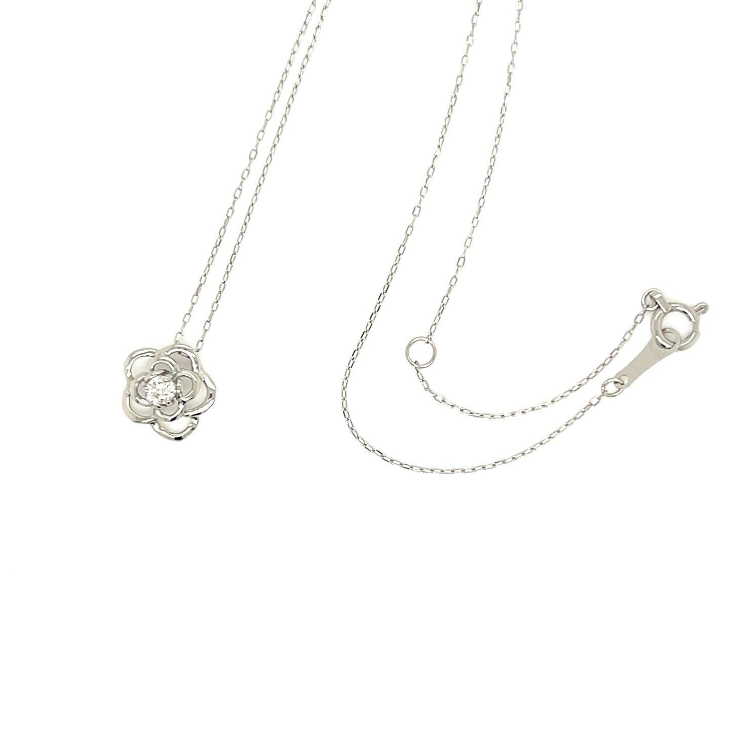 Hollow Rose Necklace 0.08ct - JMW Jewelry Wholesale