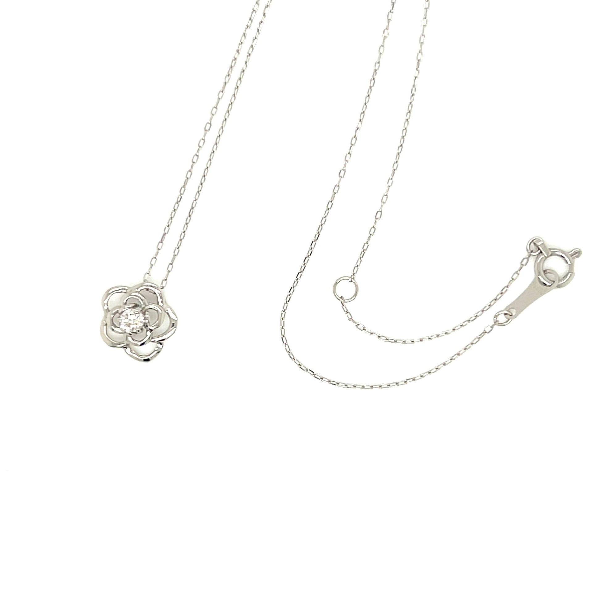 Hollow Rose Necklace 0.08ct - JMW Jewelry Wholesale