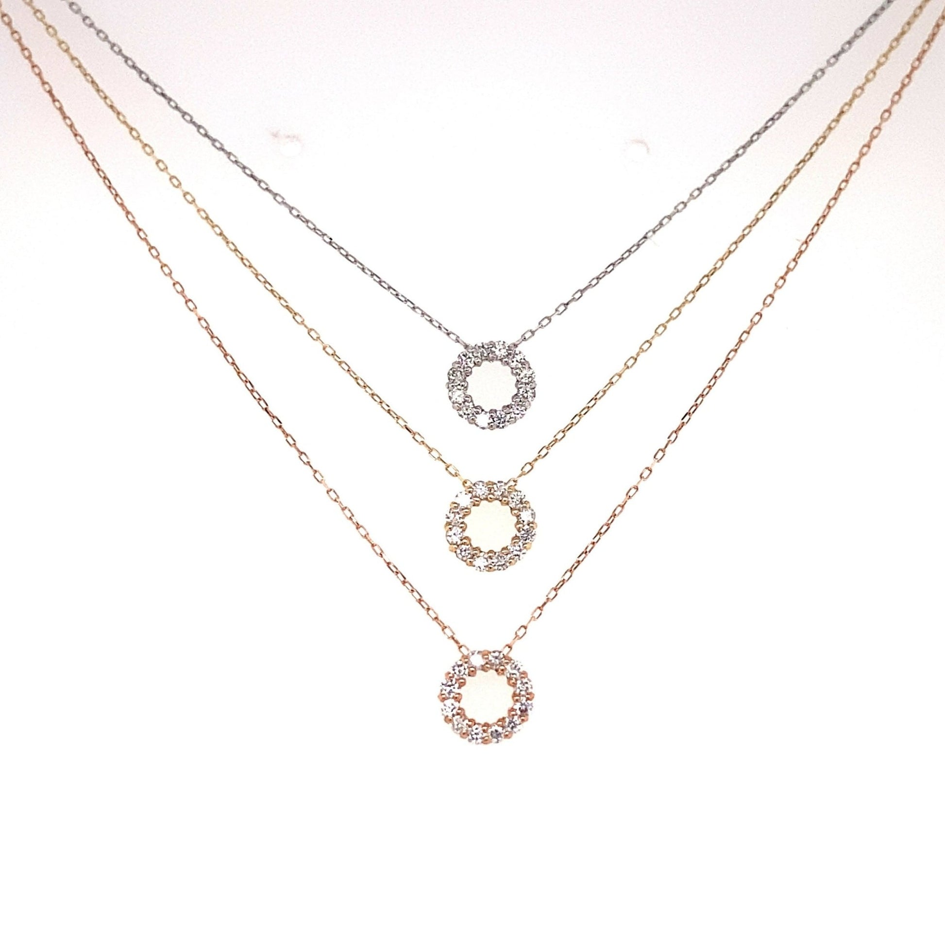 Hollow Round Necklace 0.1ct - JMW Jewelry Wholesale