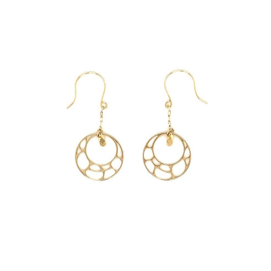 Hollow Round Shape Dangle Earrings S - JMW Jewelry Wholesale