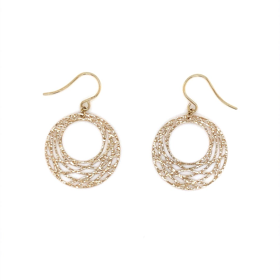 Hollow Round Wave Dangle Earrings - JMW Jewelry Wholesale