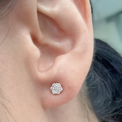 Honeycomb Flower Earrings 0.2ct - JMW Jewelry Wholesale
